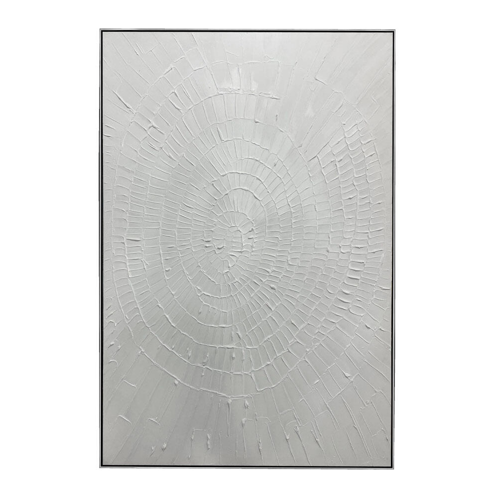 030067-oSK4m-first-_1 White Fingerprints Πινακας Διακοσμησης 80x120x4cm Καμβας Λευκο Ασημι - Image 1