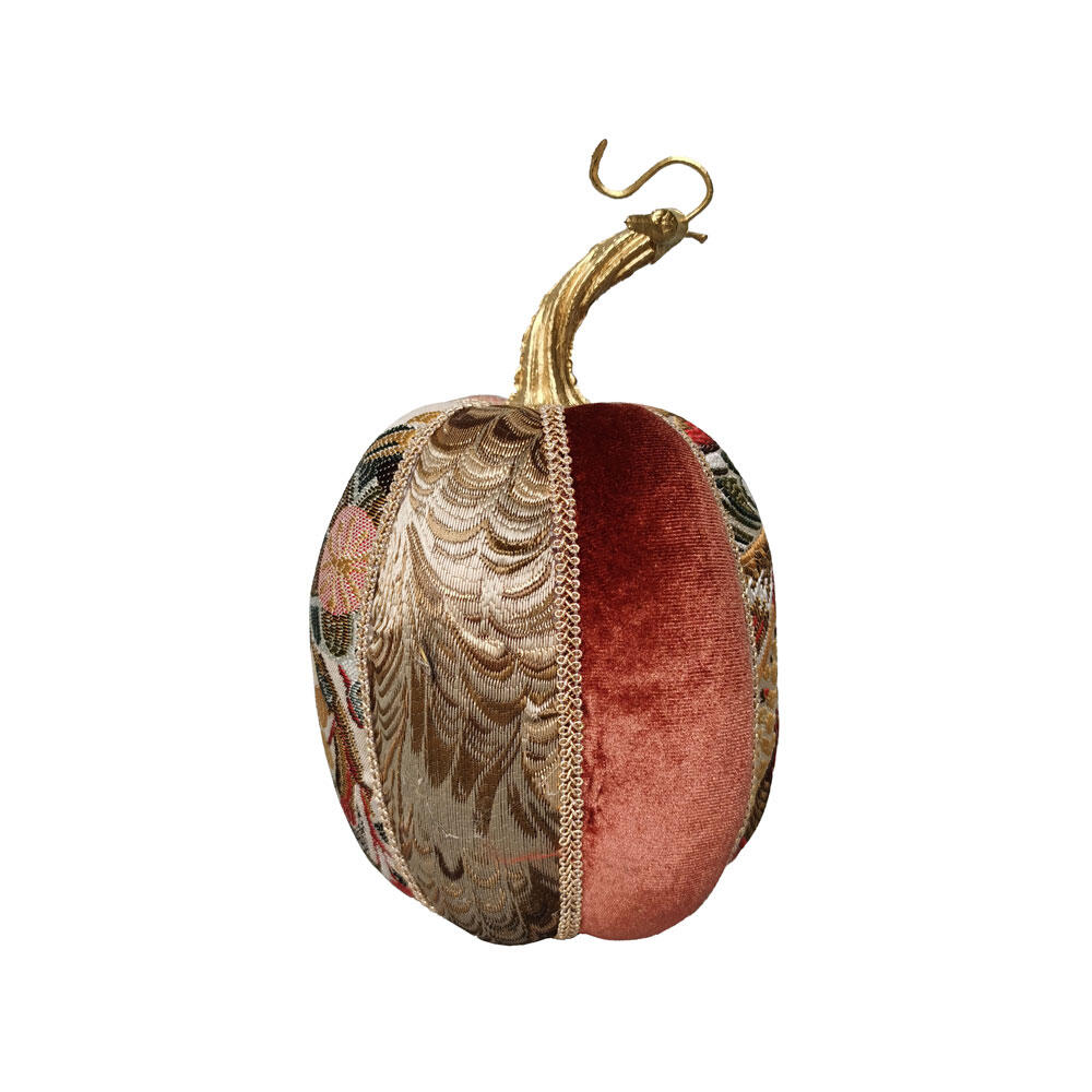 030261-JX70y-first-_1 Pumpkin Brocade L Χριστουγεννιατικο Διακοσμητικο Κολοκυθα 11x11x18cm Foam Πολυχρωμο Υφασμα - Image 1