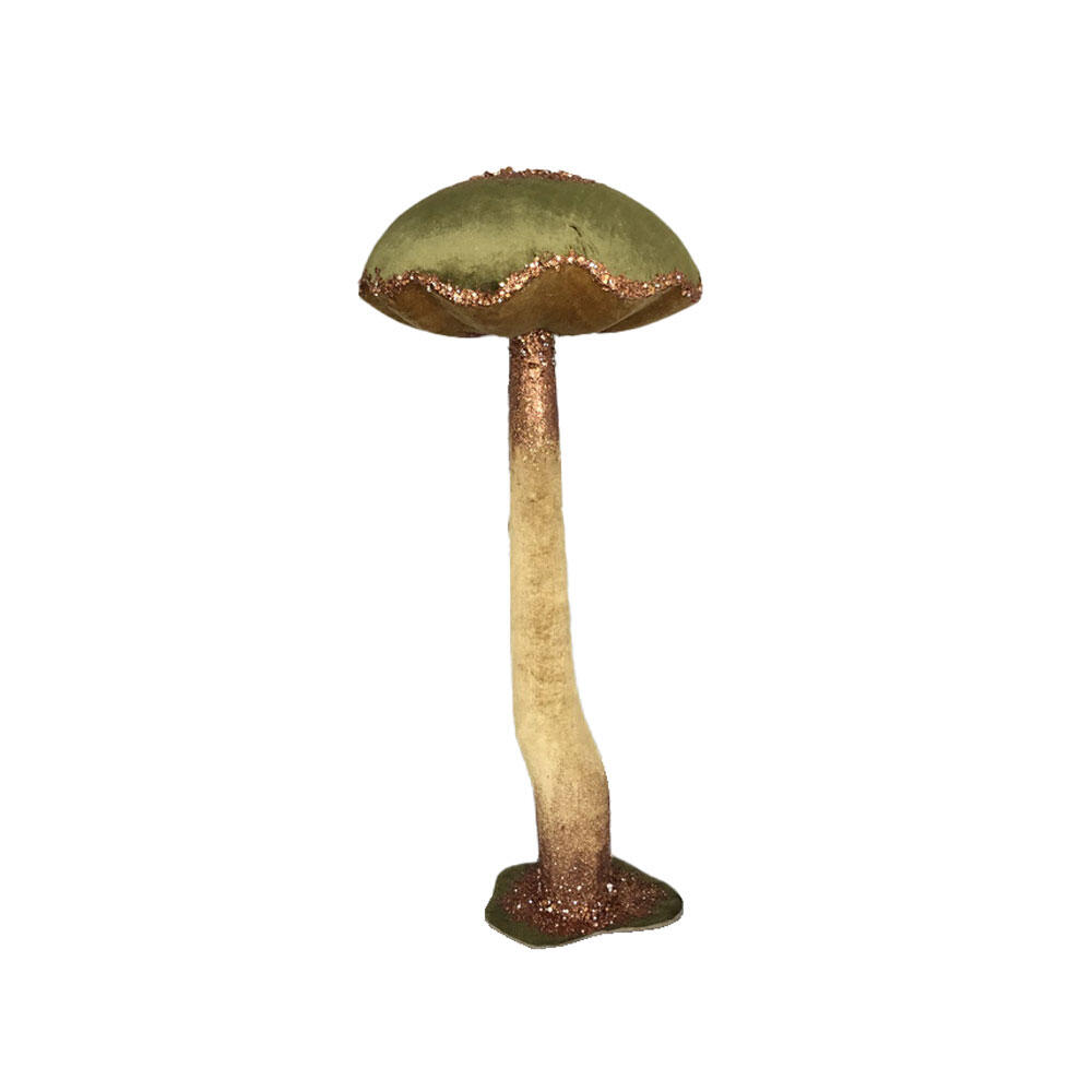030269-Lagux-first-_1 Agaricus Brocade L Χριστουγεννιατικο Διακοσμητικο Μανιταρι 33x33x81cm Foam Πρασινο Βελουδο - Image 1