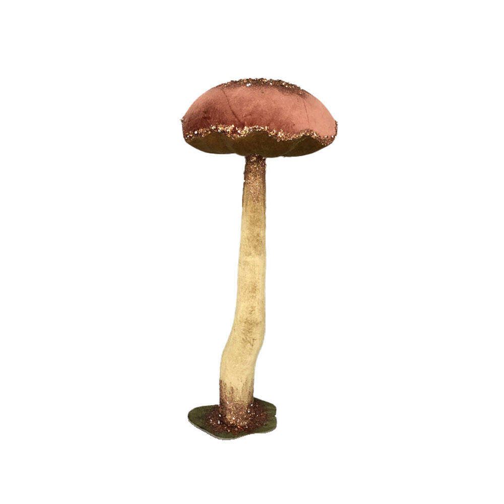 030270-Fhjvh-first-_1 Agaricus Brocade M Χριστουγεννιατικο Διακοσμητικο Μανιταρι 33x33x81cm Foam Dusty Pink Βελουδο - Image 1
