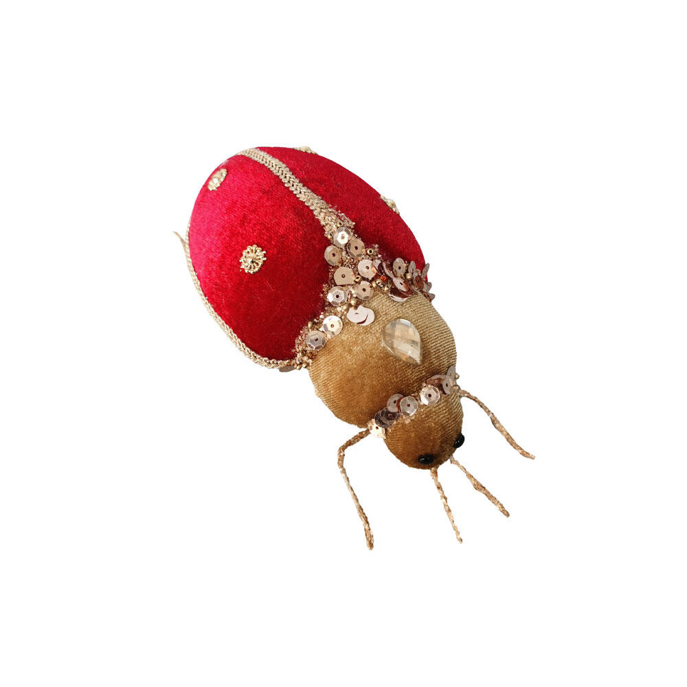 030316-9obTc-first-_1 Royal Love Bug S Χριστουγεννιατικο Διακοσμητικο Σκαθαρι 11x9x6cm Foam Κοκκινο Βελουδο - Image 1