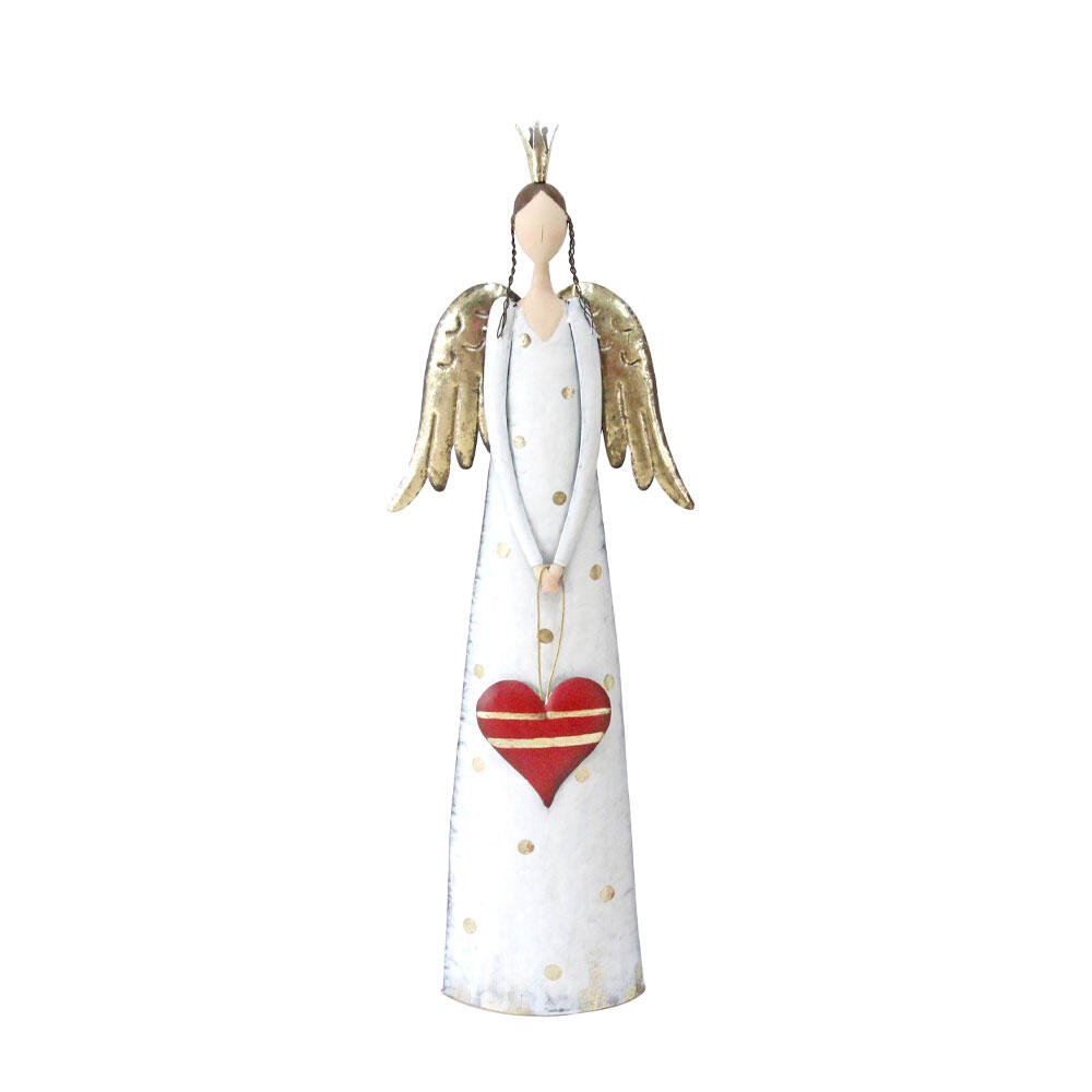 030419-VHo4Y-first-_1 Angel Beauty Χριστουγεννιατικο Διακοσμητικο Αγγελος 26x11x80cm Μεταλλο Λευκο Χρυσο Κοκκινο - Image 1