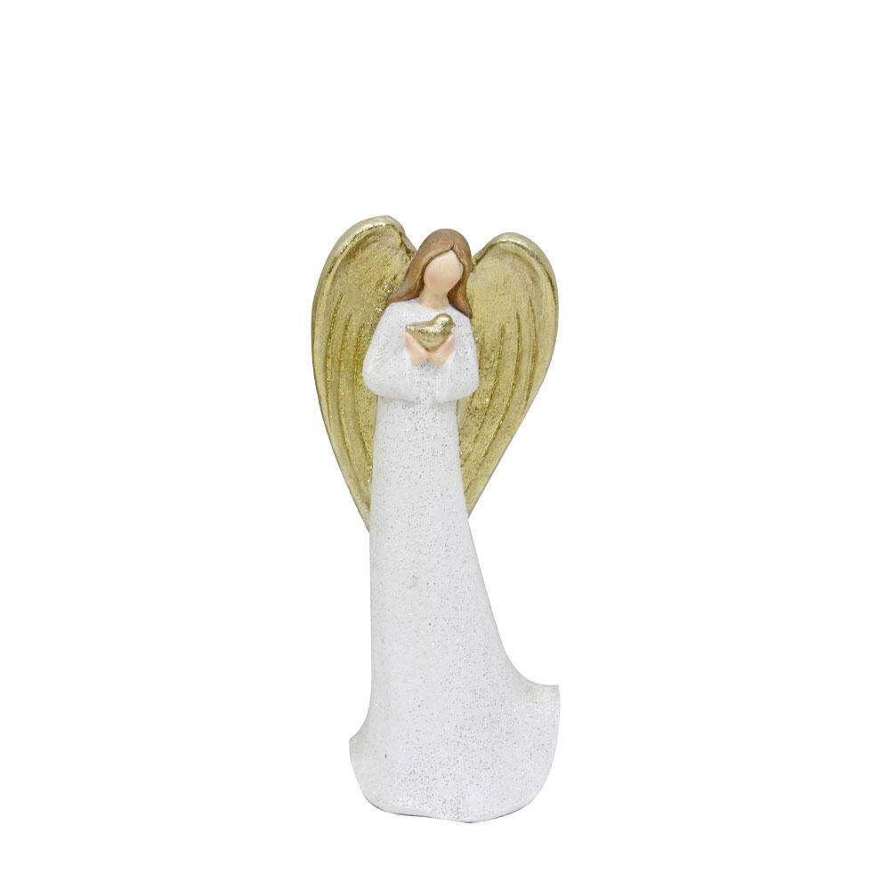 030425-lLdRr-first-_1 Angel Faith Χριστουγεννιατικο Διακοσμητικο Αγγελος 27x19x63cm Polyresin Λευκο Χρυσο - Image 1