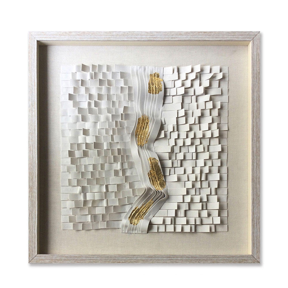 030456-bbOw2-first-_1 Vitality Πινακας Διακοσμησης 60x60x4cm Peva Μπεζ Χρυσο Γυαλι Φυσικο - Image 1
