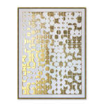 Gold Heaven Πινακας Διακοσμησης 90x120x4cm Oil Acrylic Χρυσο Λευκο Καμβας Χρυσο