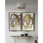 Wild Soul Πινακας Διακοσμησης 60x90x4cm MDF Χρυσο Λευκο Γυαλι Χρυσο - Image 2