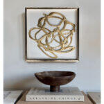 Wild Soul Πινακας Διακοσμησης 80x80x4cm MDF Χρυσο Λευκο Γυαλι Χρυσο - Image 2