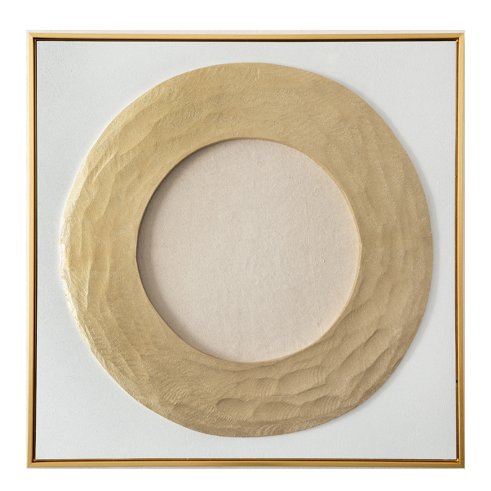 030510-kI6gL-first-_1 Ambitius Πινακας Διακοσμησης 80x80x5cm Καμβας Χρυσο Λευκο Ξυλο Χρυσο - Image 1