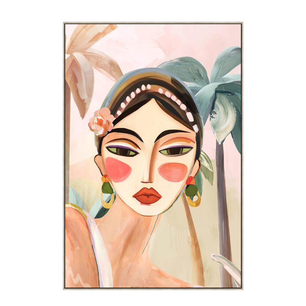 030526-ZF3HU-first-_1 Tropical Lady Πινακας Διακοσμησης 60x90x5cm Καμβας Πολυχρωμο Ξυλο Φυσικο - Image 1