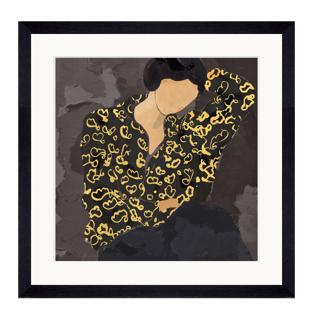 030533-hBvTd-first-_1 Lady In Portrait Πινακας Διακοσμησης 43x43x4cm Γυαλι Πολυχρωμο Ξυλο Μαυρο - Image 1