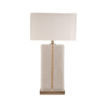Eleven Φωτιστικο Επιτραπεζιο 47x25x83cm Γυαλι Διαφανο Χρυσο Λινο Λευκο