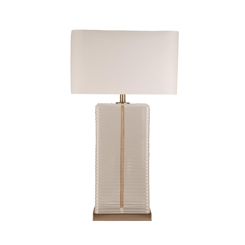 030626-xpnIJ-first-_1 Eleven Φωτιστικο Επιτραπεζιο 47x25x83cm Γυαλι Διαφανο Χρυσο Λινο Λευκο - Image 1
