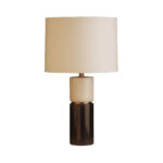 Tenley Φωτιστικο Επιτραπεζιο 38x38x62cm Μαρμαρο Μαυρο Λευκο Χρυσο Λινο Λευκο