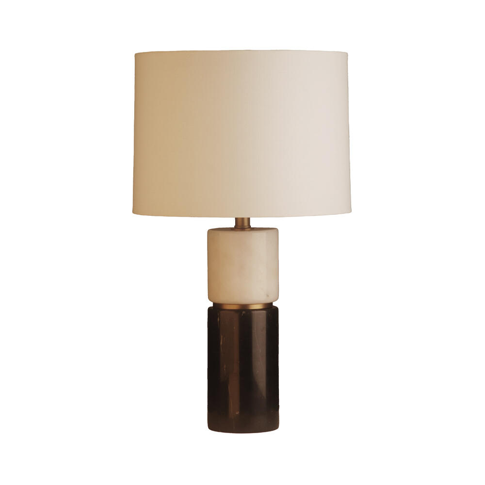 030636-wlJ3F-first-_1 Tenley Φωτιστικο Επιτραπεζιο 38x38x62cm Μαρμαρο Μαυρο Λευκο Χρυσο Λινο Λευκο - Image 1
