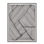 Stay True Πινακας Διακοσμησης 60x80x4cm Δερμα Λευκο Μαυρο Ξυλο Μαυρο