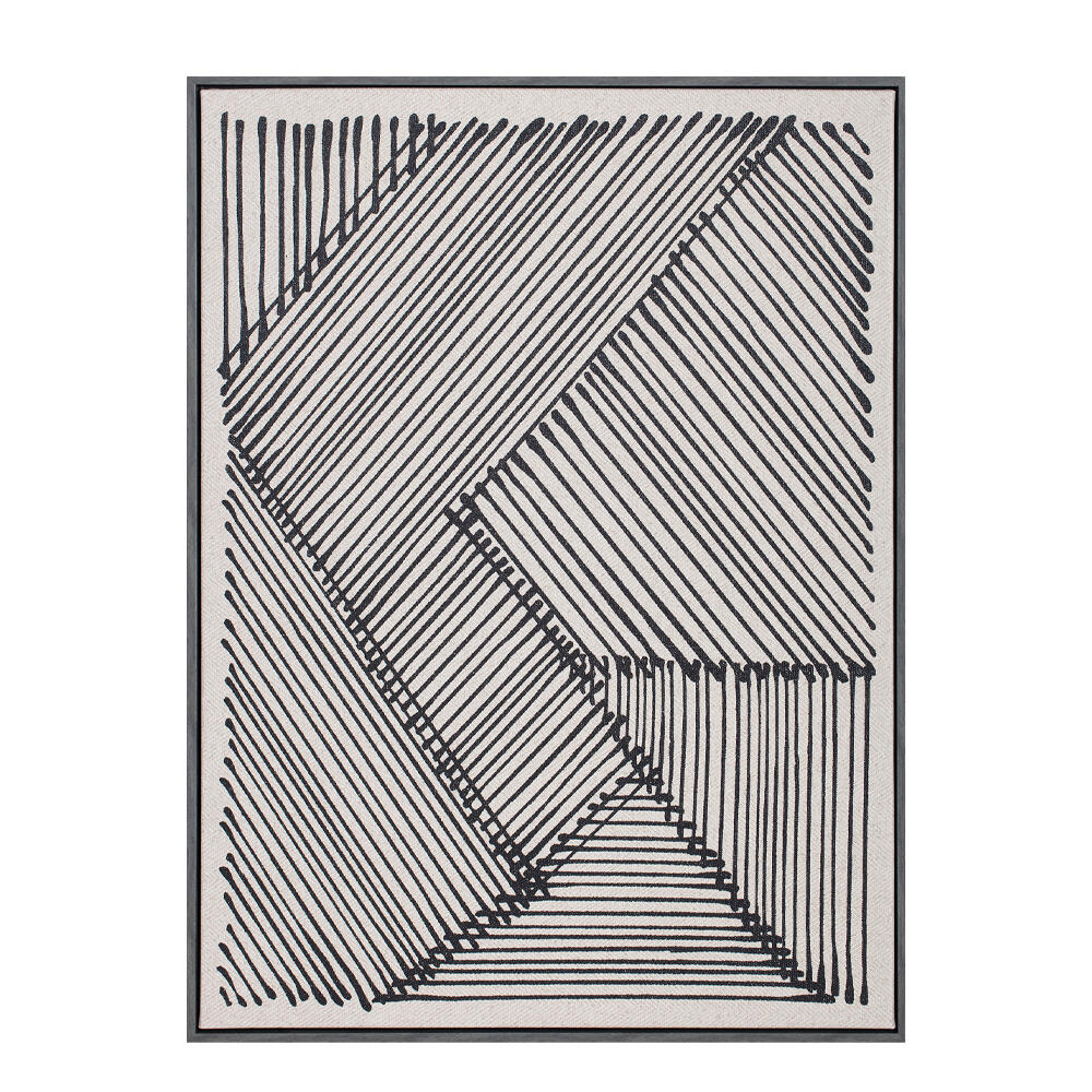 030652-CEBlU-first-_1 Stay True Πινακας Διακοσμησης 60x80x4cm Δερμα Λευκο Μαυρο Ξυλο Μαυρο - Image 1