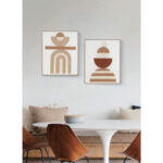 Boho Balance Πινακας Διακοσμησης Με Κορνιζα 80x100x5cm Καμβας Terracotta Μπεζ Ξυλο Φυσικο - Image 2