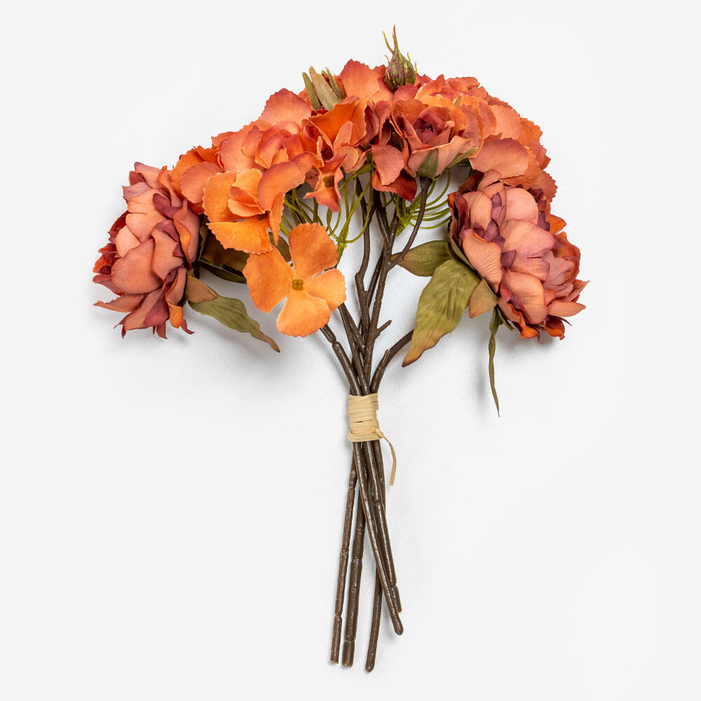 030760-EJN6X-first-_1 Peony Λουλουδι Τεχνητο Μπουκετο 30cm Υφασμα Σομον Μπορντω Πρασινο Pvc - Image 1