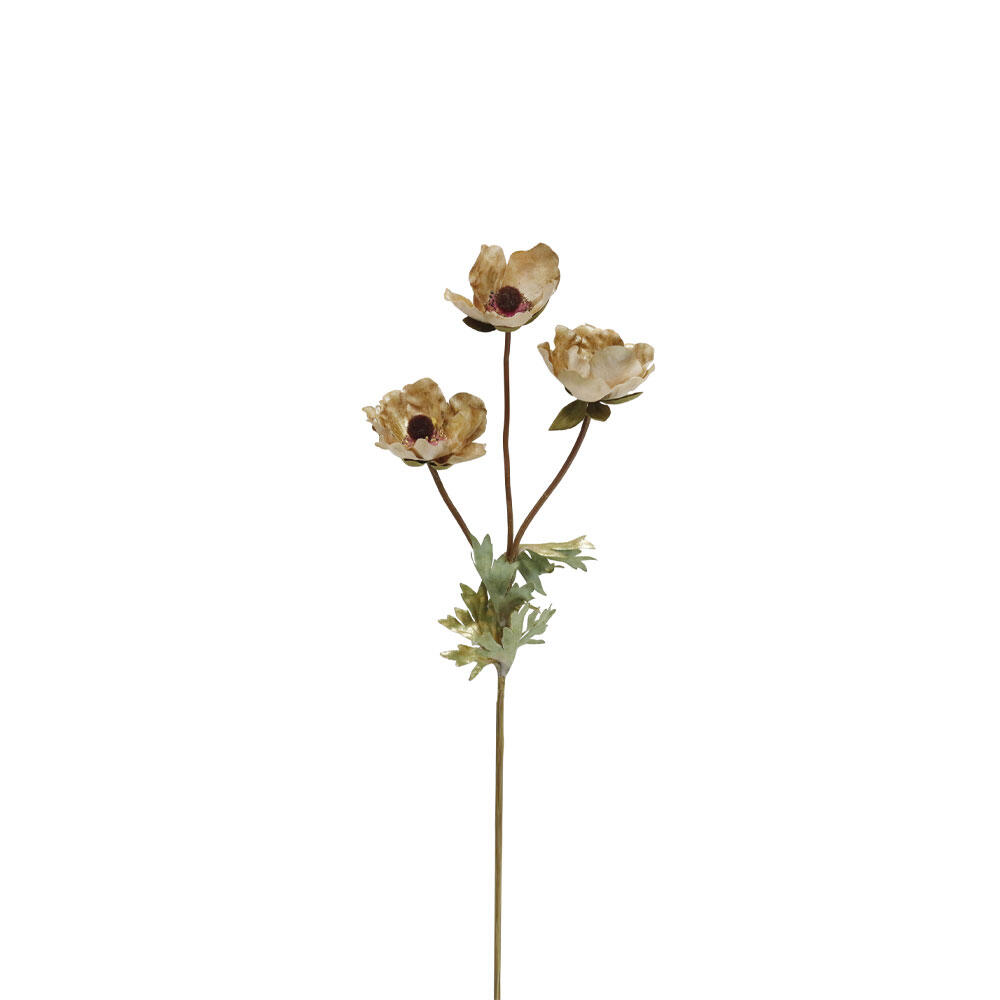 030765-xyMvi-first-_1 Pulsatilla Λουλουδι Τεχνητο 55cm Υφασμα Μπεζ Πρασινο Pvc - Image 1