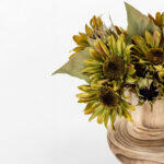 Sunflower Λουλουδι Τεχνητο Μπουκετο 31cm Υφασμα Πρασινο Pvc - Image 2