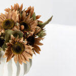 Sunflower Λουλουδι Τεχνητο Μπουκετο 31cm Υφασμα Μπεζ Καφε Πρασινο Pvc - Image 3