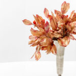 Magnolia Leaves Κλαδι Τεχνητο 74cm Υφασμα Χρυσο Μπορντω Pvc - Image 3