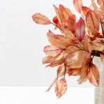 Magnolia Leaves Κλαδι Τεχνητο 74cm Υφασμα Χρυσο Μπορντω Pvc - Image 4