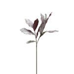 Magnolia Leaves Κλαδι Τεχνητο 78cm Υφασμα Ασημι Μπορντω Pvc