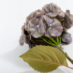 Hydrangea Λουλουδι Τεχνητο 52cm Polyester Πρασινο Μωβ Πρασινο - Image 3