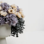 Hydrangea Λουλουδι Τεχνητο 52cm Polyester Γκρι Πρασινο - Image 4
