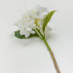 Hydrangea Λουλουδι Τεχνητο 67cm Polyester Λευκο Πρασινο - Image 3
