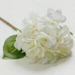 Hydrangea Λουλουδι Τεχνητο 67cm Polyester Λευκο Πρασινο - Image 4
