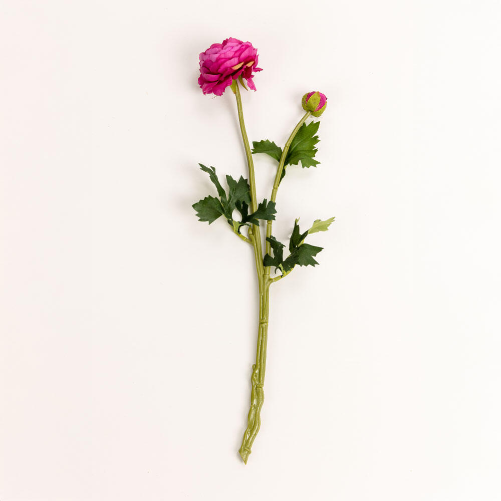 030878-7GyJM-first-_1 Ranunculus Λουλουδι Τεχνητο 48cm Polyester Φουξια Πρασινο - Image 1