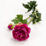 Ranunculus Λουλουδι Τεχνητο 48cm Polyester Φουξια Πρασινο - Image 3