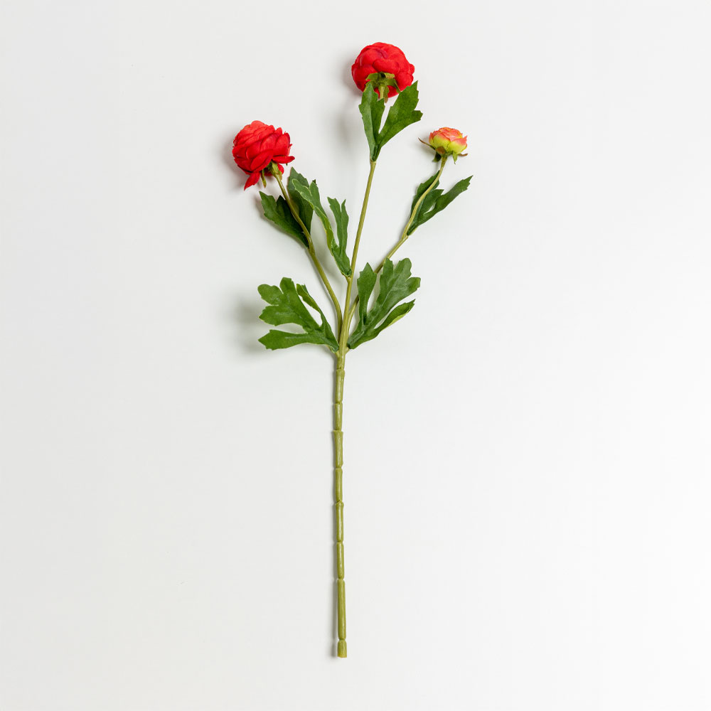 030879-Q1hiy-first-_1 Ranunculus Λουλουδι Τεχνητο 42cm Polyester Κοκκινο Πρασινο Πρασινο - Image 1