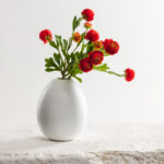 Ranunculus Λουλουδι Τεχνητο 42cm Polyester Κοκκινο Πρασινο Πρασινο - Image 2