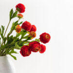 Ranunculus Λουλουδι Τεχνητο 42cm Polyester Κοκκινο Πρασινο Πρασινο - Image 3