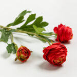 Ranunculus Λουλουδι Τεχνητο 42cm Polyester Κοκκινο Πρασινο Πρασινο - Image 4