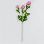 Ranunculus Λουλουδι Τεχνητο 42cm Polyester Ροζ Πρασινο