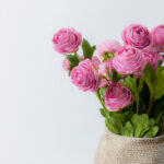 Ranunculus Λουλουδι Τεχνητο 42cm Polyester Ροζ Πρασινο - Image 4