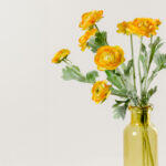 Ranunculus Λουλουδι Τεχνητο 51cm Polyester Κιτρινο Πρασινο - Image 2
