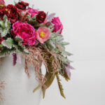 Ranunculus Λουλουδι Τεχνητο 51cm Polyester Μπορντω Πρασινο - Image 5