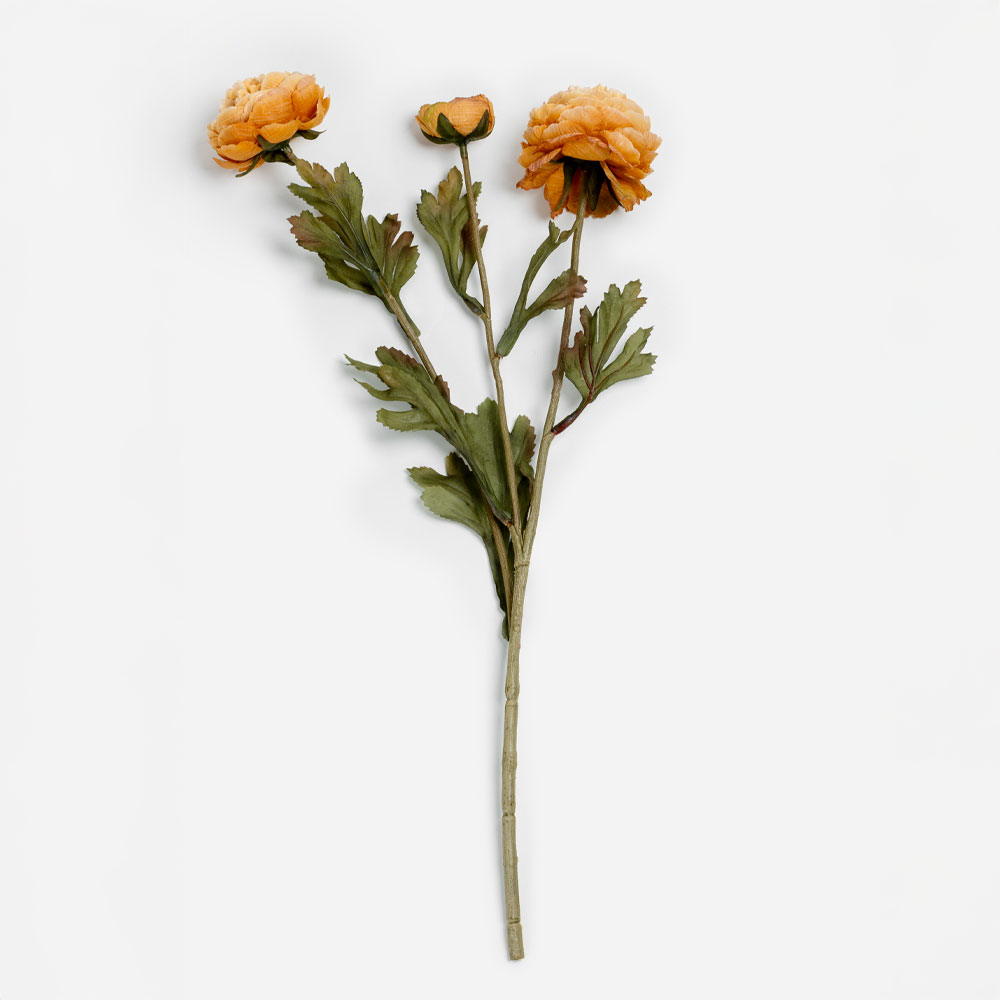 030885-XJTLG-first-_1 Graceful Ranunculus Λουλουδι Τεχνητο 52cm Polyester Πορτοκαλι Πρασινο - Image 1