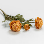 Graceful Ranunculus Λουλουδι Τεχνητο 52cm Polyester Πορτοκαλι Πρασινο - Image 3