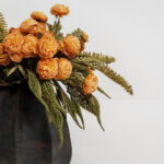 Graceful Ranunculus Λουλουδι Τεχνητο 52cm Polyester Πορτοκαλι Πρασινο - Image 4
