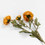 Graceful Ranunculus Λουλουδι Τεχνητο 52cm Polyester Πορτοκαλι Πρασινο - Image 5