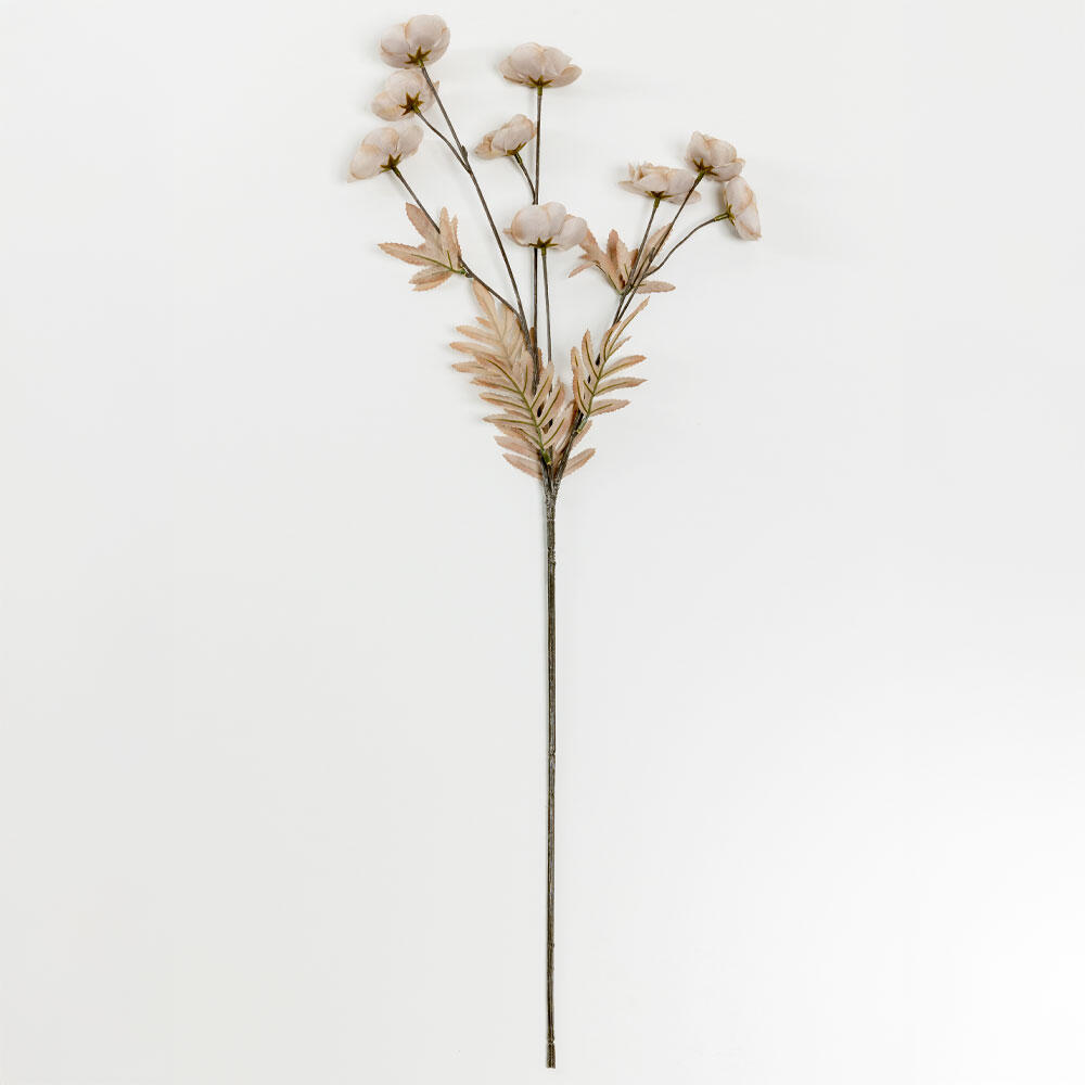030889-yOinK-first-_1 Ranunculus Λουλουδι Τεχνητο 81cm Polyester Λευκο Μπεζ - Image 1