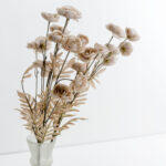 Ranunculus Λουλουδι Τεχνητο 81cm Polyester Λευκο Μπεζ - Image 3