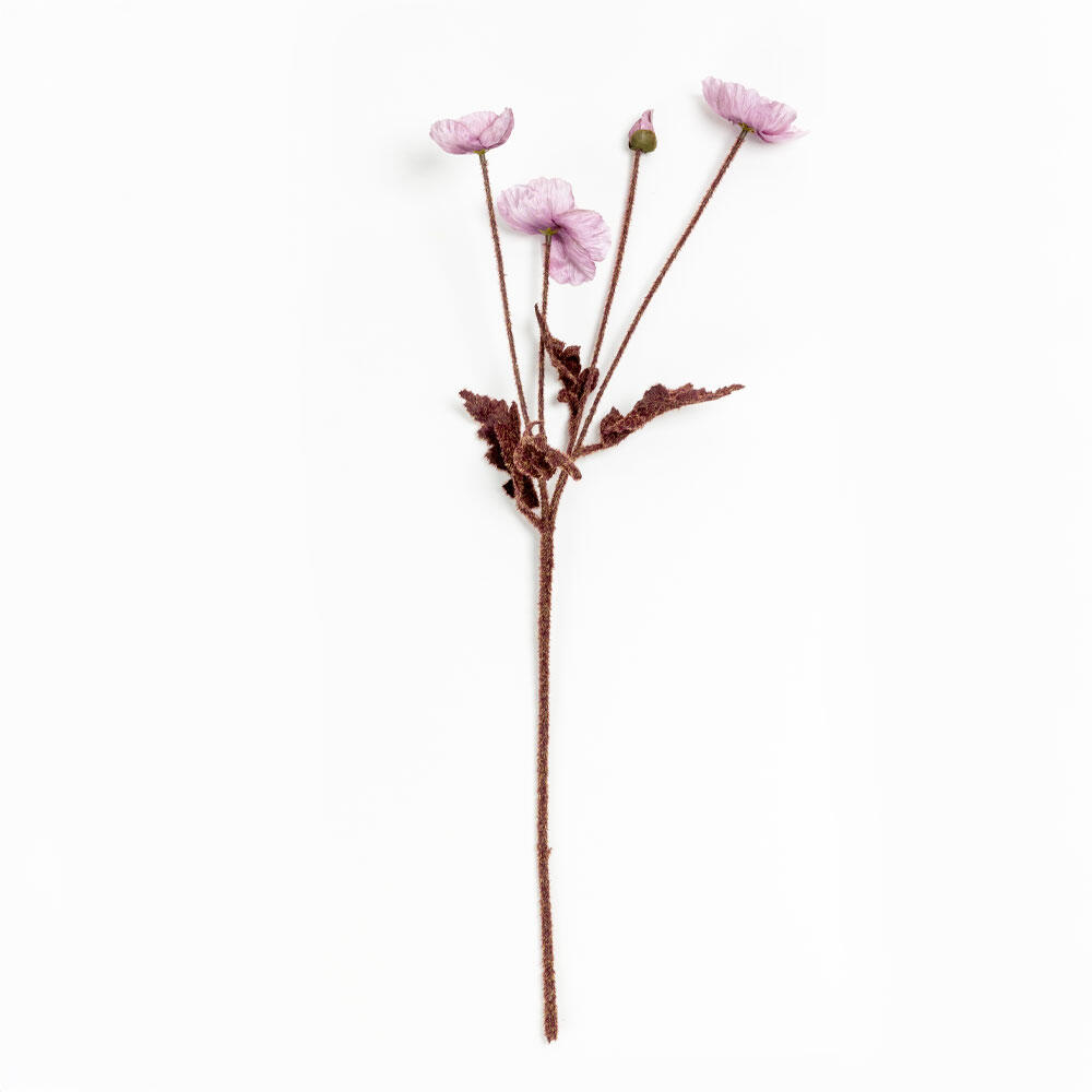 030895-erCQc-first-_1 Poppy Λουλουδι Τεχνητο 60cm Polyester Λιλα Μωβ Πρασινο - Image 1
