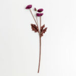 Poppy Λουλουδι Τεχνητο 60cm Polyester Μωβ Πρασινο